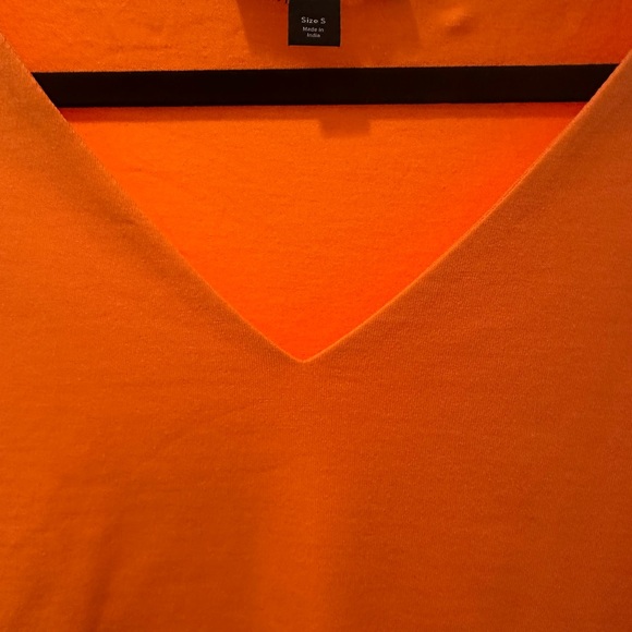 Brand New Orange Scoop Neck Top 3/4 Flared Sleeve Small - Picture 6 of 7
